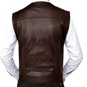 Nuevo Modelo 2026, Chaleco de Cuero Vacuno Negro de Alta Gama para Hombre, Chaleco de Piel para Otoño, Ropa Exterior - Product Image 6