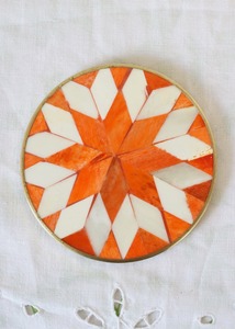 En gros, sous-verres et sous-verres à thé en os incrusté, sous-verres pour tasses et mugs aux couleurs optimales, accessoires dorés, style européen - Product Image 3
