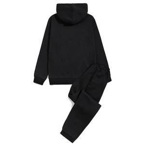 Ensemble de survêtement réversible pour homme, noir, à capuche, en polyester/coton écologique, imprimé masque de hockey, manches longues, décontracté, hiver - Product Image 2