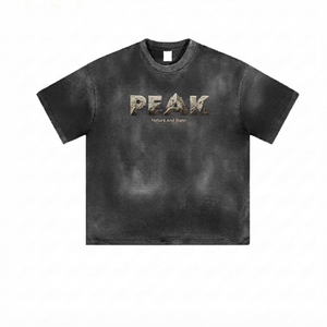 T-shirt vintage unisexe en coton épais, coupe classique, délavé à l'acide, imprimé sérigraphié, streetwear personnalisé, écoresponsable, OEM ODM - Product Image 3