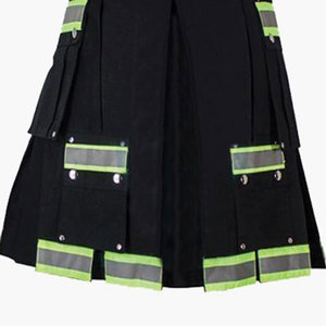 Kilt de pompier noir réfléchissant pour hommes, nouveau design, poches cargo, OEM ODM, best-seller - Product Image 4