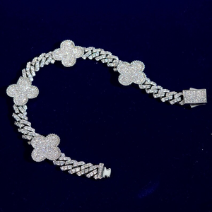 Bracelet Crâne en Moissanite, Chaîne Cubaine Sertie de Pierres, Bijoux Hip Hop de Luxe pour Hommes - Product Image 2