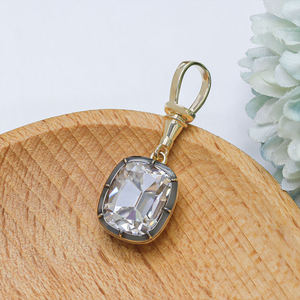 custom 5ct elongated cushion omc moissanite pendant 925 <b>silver</b> women moissanite pendant vintage old mine cut <b>choker</b> Pendants - Product Image 1