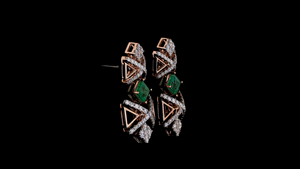 Conjunto de Collar y Aretes de Plata con Esmeralda y Diamantes de Laboratorio de Lujo |   Joyería nupcial con acabado en oro rosa |   Fabricante de Joyería de Alta Gama - Product Image 6