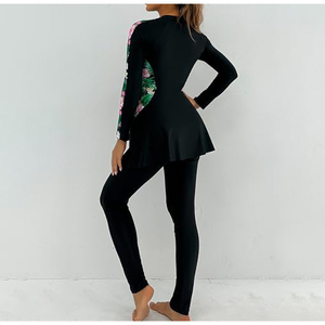 Muslim Modest Plus Size Unisex Hijab Burkini Swimwear High Cut Front Quick Dry Breathable Long Sleeve Lightweight - Product Image 4