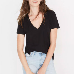 Camiseta de Verano Ligera de Manga Corta con Cuello en V para Mujer, Ecológica, Personalizable, 100% Algodón, Antiarrugas, Transpirable y de Secado Rápido - Product Image 6