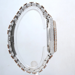 Montre de luxe personnalisée de haute qualité, sertie de diamants de laboratoire, en acier inoxydable, de la meilleure qualité, pour hommes - Product Image 4