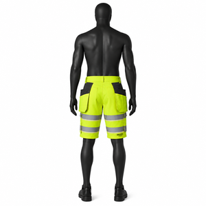 High Visibility Safety <b>Work</b> Shorts with Reflective Tape Multi-Pocket Construction Workwear for <b>Men</b> - Product Image 3