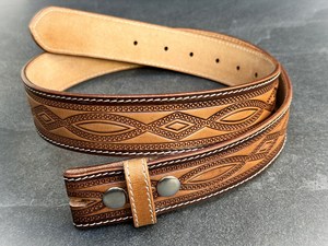Ceinture Western en Cuir Pleine Fleur Robuste Ornée de Perles et Motifs Floraux, en Cuir de Vachette Premium, Designs Perlés Personnalisés, Ceintures de Luxe - Product Image 6