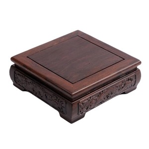 Lampe sur pied en bois de sheesham sculpté à la main, ornée de motifs carrés, avec feuille d'or 22 carats - Décoration d'intérieur, vente en gros - Product Image 4