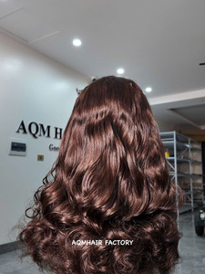 Hot Selling 300g Virgin Hair <b>Long</b> Bouncy <b>Wigs</b> Super Double Drawn 5 X 5 Transparent Lace Closure Bouncy Curl T1B/4 Wholesale - Product Image 2