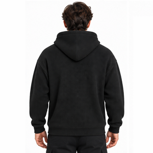 <b>Mens</b> Waffle Knit Hoodie <b>Thermal</b> Long Sleeve Casual Pullover Sports Streetwear Winter Custom Hooded Sweatshirt Wholesale Apparel - Product Image 5