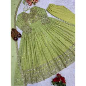 ชุดราตรี anarkali ที่สวยงามและกางเกงสำหรับใส่ไปงานปาร์ตี้ - Product Image 1