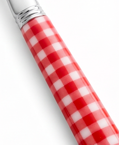 Cucharas de Té de Acero Inoxidable con Mangos de Plástico a Cuadros Rojos, Diseño Retro con Acabado Espejo, Aptas para Lavavajillas, Utensilios para Fiestas - Product Image 2