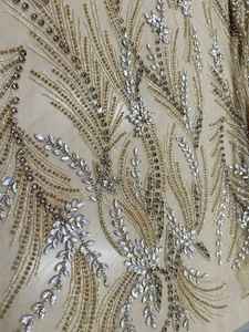 Tissu en dentelle à sequins brodés à la main de qualité supérieure, en gros, pour robes de soirée de luxe, robes de bal, tenues de fête, accessoires vestimentaires - Product Image 2