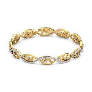 1.86ct trang trí công phu Swirl tự nhiên vàng Vàng Kim Cương <span class=keywords><strong>Bangle</strong></span> Hi màu sắc VS-SI rõ ràng - Product Image 1