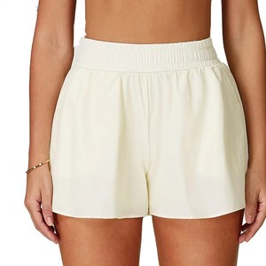 Shorts de Mujer Tejidos en Verde Menta, Cintura Alta, Transpirables, Cintura Elástica, Estilo Casual Deportivo, Corte Regular, Color Sólido - Product Image 5