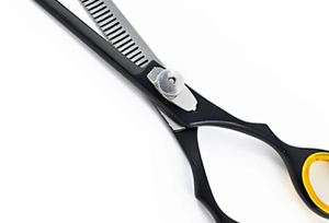 Ciseaux de coiffure professionnels noirs pour barbier, ciseaux à effiler simples en acier inoxydable, lames tranchantes pour la coupe et le coiffage, 7 pouces - Product Image 2