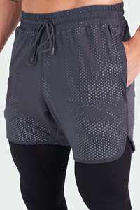 Shorts de sport respirants en polyester de haute qualité pour hommes, avec logo personnalisé, pour le basketball, avec poches, pour l'été. - Product Image 2