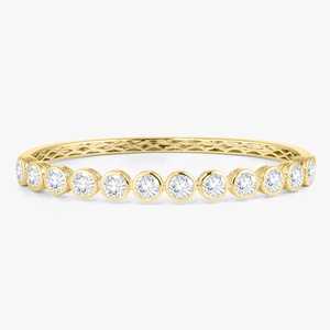 Round Cut Lab Grown Diamond Tennis Bangle Bezel Set 56 x 46mm 6.25 Length <b>Cuff</b> <b>Bracelet</b> Wholesale 14k 18k Solid Gold Manufacture - Product Image 1