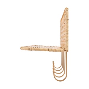 Étagère à étages en rotin naturel, étagère de rangement, étagère murale, suspension de manteau murale décorative pour la maison, vente en gros - Product Image 3