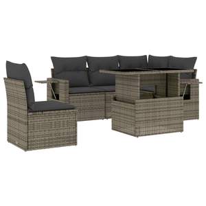 Conjunto de Sofás Modulares Grandes de Ratán PE Gris para Jardín, Colección Premium de Muebles para Exteriores - Product Image 2