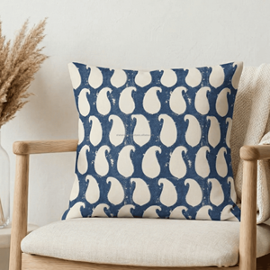 Housse de coussin imprimée Cœurs Héritages, faite à la main, motif Jaipuri Block Print avec élégant design Cœur Buta pour canapé - Product Image 3