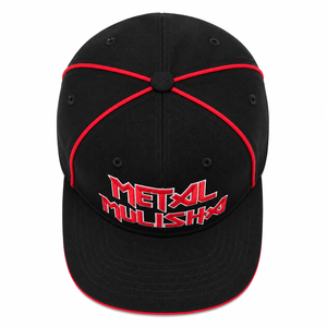 Casquette snapback noire à 6 panneaux avec logo brodé rouge sur le panneau avant, style streetwear unisexe, chapeau ajustable - Product Image 3
