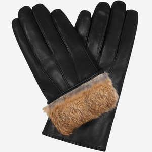 Leather <b>Gloves</b> <b>with</b> <b>Fur</b> Lining Thermal Winter Outdoor Wrist Length Sporty Eco-Friendly Breathable Touchscreen - Product Image 1