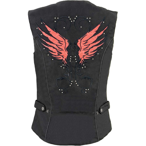 Samroz Sports Ladies <b>Black</b> Textile <b>Vest</b> with Wing Embroidery - Product Image 1