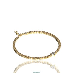 Pulsera de tenis de moissanita con diamantes de 6 mm para uso diario, con diamantes sintéticos (cultivados en laboratorio) redondos de plata, certificados por Glosbe & Co GRA - Product Image 4