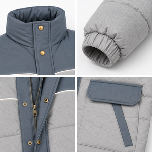 Chaqueta de Invierno Personalizada para Hombre, Gruesa y Aislante, Estilo Urbano, de Poliéster, con Ribete Reflectante y Bloques de Color, Directo de Fábrica - Product Image 4