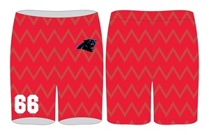Conjunto Deportivo Panther de Compresión, Estampado Geométrico Rojo Sublimado, Absorbente de Humedad, Unisex para Adultos, Camiseta sin Mangas y Pantalones Cortos - Product Image 4