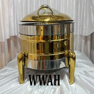 Silver Stainless Steel 9L Buffet Chafing Dish with Fuel/Electric Heating Visual Lid for Hotel Banquet Restaurant - Product Image 2