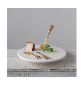 Bandeja giratoria <span class=keywords><strong>de</strong></span> mármol para servir queso, <span class=keywords><strong>pan</strong></span> y cupcakes, bandeja giratoria <span class=keywords><strong>de</strong></span> mármol blanca al precio más bajo - Product Image 1