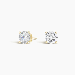 Pendientes de Diamantes Redondos Cultivados en Laboratorio con Cuatro Puntas, Plata de Ley 925, 1 Quilate, Certificados por IGI - Product Image 1