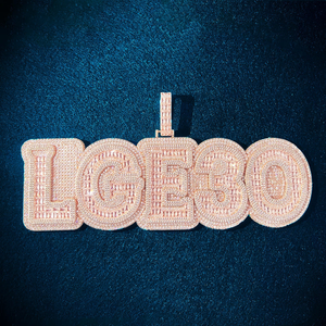 Colgante Personalizado LGEO con Letra de Moissanita, Joyería Hip Hop Iced Out, Chapado en Oro Rosa y Plata, para Fiesta - Product Image 1