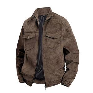 Chaqueta de Cuero Negra para Hombre, Manga Larga, Resistente al Viento, Estilo Otoñal, para Motocicleta - Product Image 4