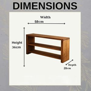 Banco de almacenamiento de zapatos de madera hecho a mano – Organizador de zapatos para recibidor, pasillo y espacios pequeños – 2 niveles - Product Image 4