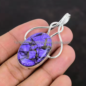 925ทองแดง Charoite จี้เงินสเตอร์ลิงเครื่องประดับแฮนด์เมดเครื่องประดับเงินจี้สำหรับสร้อยคออัญมณีรักษาผู้หญิง - Product Image 6
