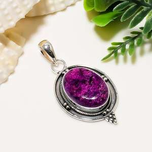 Colgante de purpurita de plata de ley 925, collar de piedras preciosas hecho a mano, joyería de lujo, regalo para mujer, diseño elegante - Product Image 4