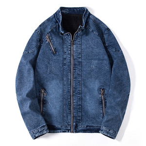 Veste en jean unisexe vintage slim décontractée classique à capuche pour l'hiver 2024 avec fermeture à bouton unique, imperméable et réversible - Product Image 1