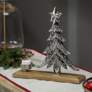 Downswept Tree with Star Topper Metal Christmas <b>Tealight</b> <b>Holder</b> Tree Metal <b>Tealight</b> <b>Holders</b> - Product Image 2