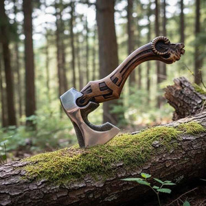 Hache tactique viking artisanale en acier à haute teneur en carbone à prix de gros, manche en bois, hache de camping en acier au carbone - Product Image 4