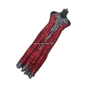 Nuevo Vestido Largo de Seda Sari Vintage Hecho a Mano en India para Mujer, Diseño Bohemio, Elegante Vestido de Noche sin Mangas para Damas - Product Image 1