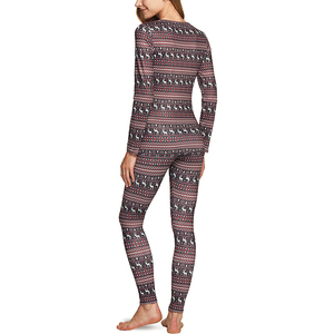 Oem Custom <b>Women</b> Stretch <b>Thermal</b> <b>Underwear</b> Set Soft Scoop Neck Base Layer Thin Long Johns - Product Image 3