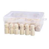 Figurines en bois naturel de petite taille, poupées en bois peintes pour enfants, ensemble de figurines masculines et féminines de 35 mm, en boîte