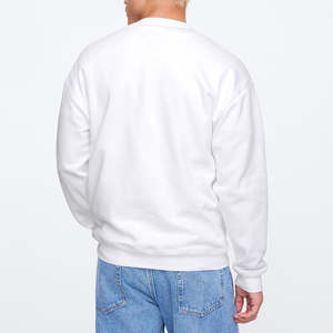 Wholesale Cotton blended French Terry <b>jumpers</b> Breathable Oversize Streetwear Crew Neck Drop Shoulder basics <b>Pullover</b> Sweatshirt - Product Image 2