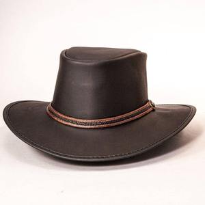 Sombrero de Vaquero de Cuero Marrón Oscuro Personalizado de Alta Calidad para Hombre, Sombrero Western de Ala Ancha, Proveedor Mayorista OEM - Product Image 6