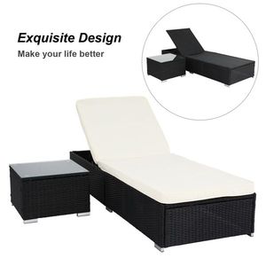 เตียงอาบแดดแบบแบนพร้อมโต๊ะน้ำชาในตัว - Product Image 4